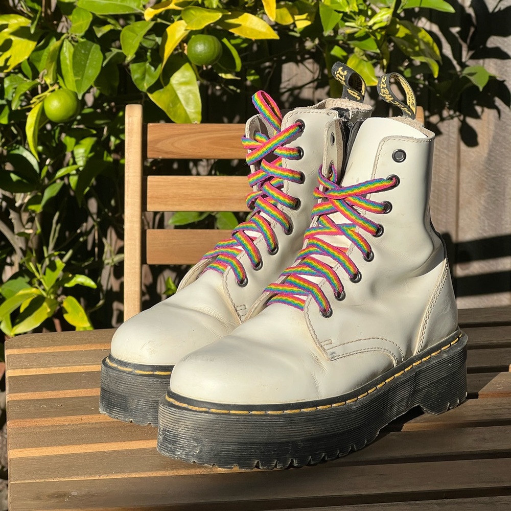 Dr Martens Jadon smooth leather platform boots white